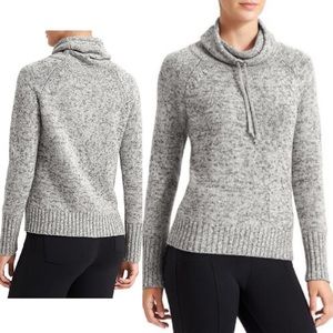 Athleta Traverse City Merino Extra Fine Wool Cowl Turtleneck Knit Sweater M Grey